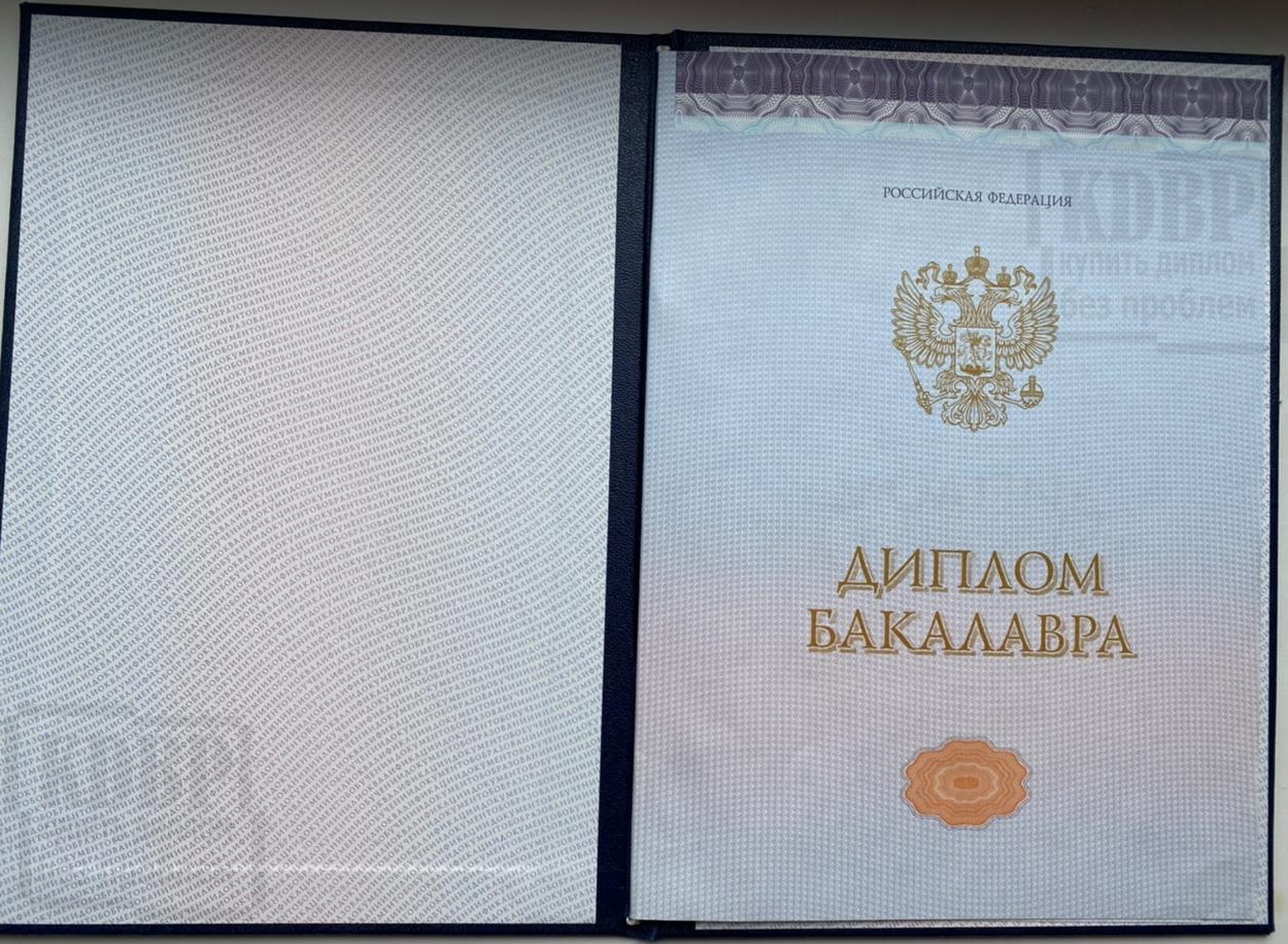 Корочка диплома бакалавра 2019 года внутри